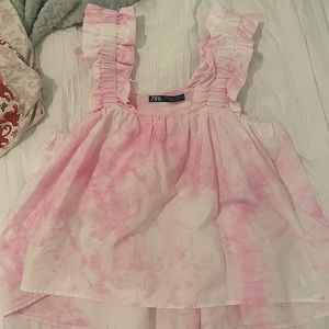 Zara Pink Poplin Top Size Small